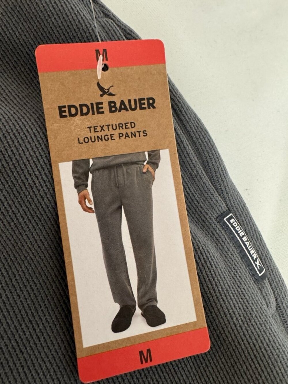 Eddie Bauer NEW Men's Textured Lounge Pants Gray Size Medium